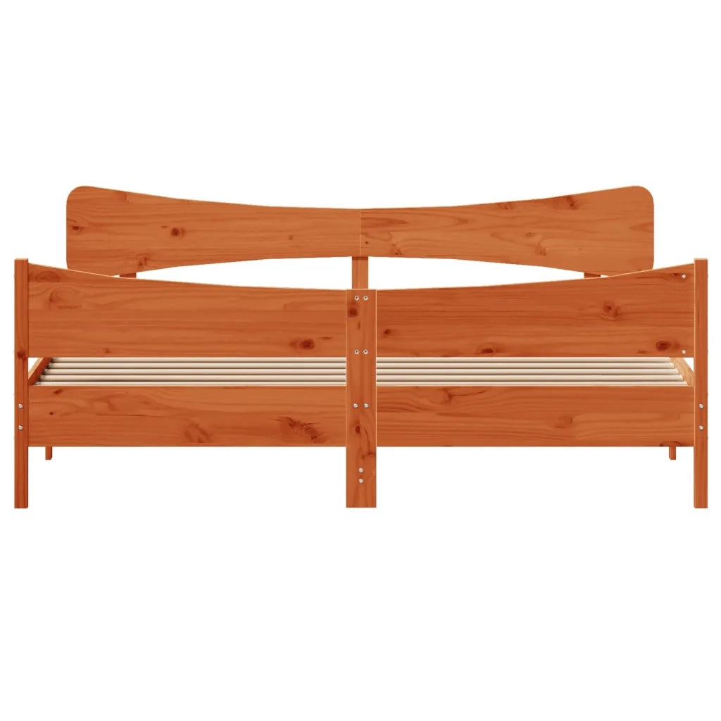 Giroletto senza Materasso Marrone Cera 180x200 cm Legno di Pino 3216374