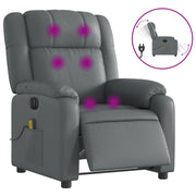 Poltrona Massaggiante | Sedia Relax Elettrica Reclinabile Grigio Similpelle