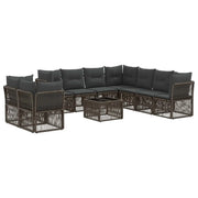 Set Divano da Giardino 10 pcs Grigio polyrattan 3434267