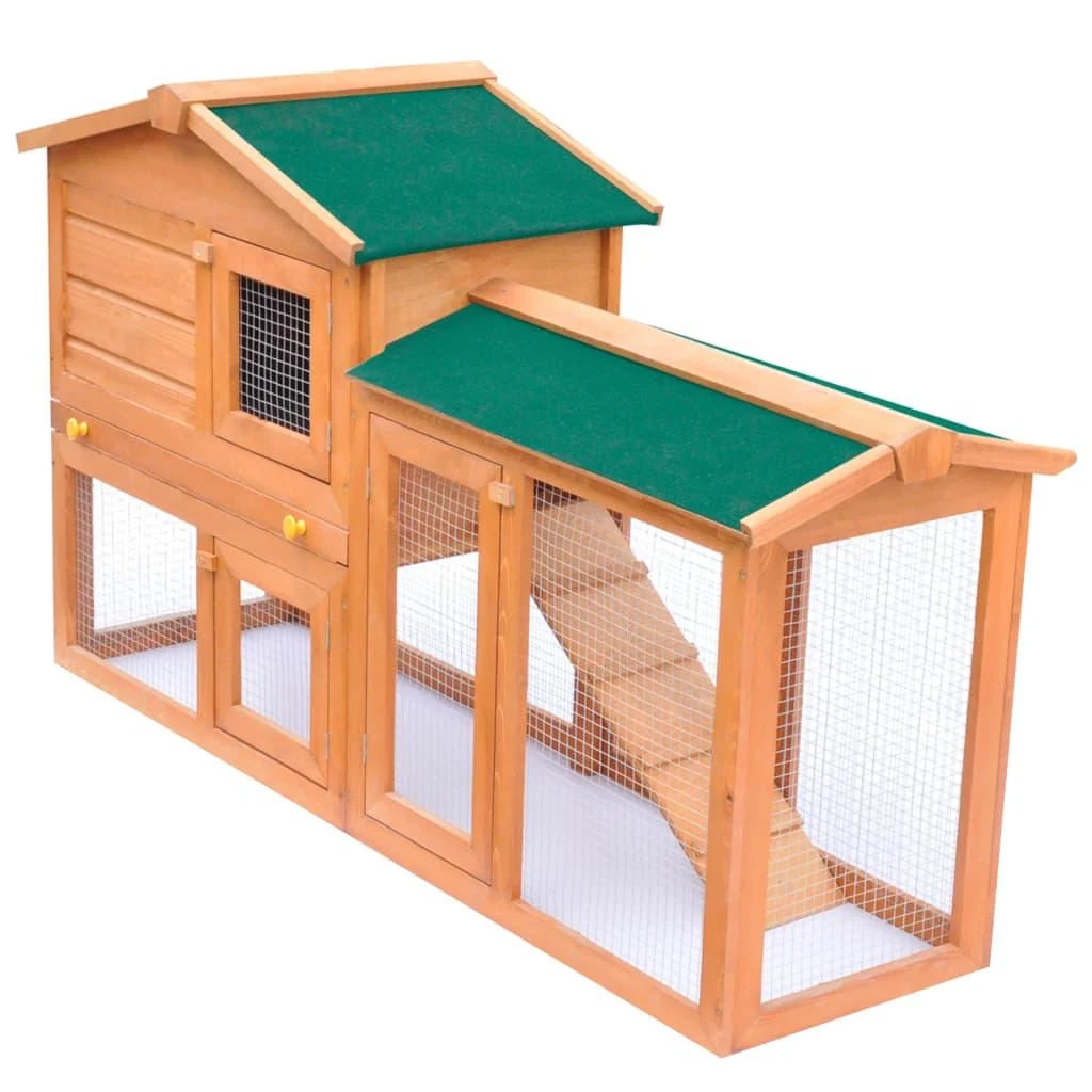 Grande conigliera da esterno 140 x 46 x 85 cm per piccoli animali in legno 02_0000622