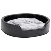 Lettino per Cani Nero e Grigio 79x70x19 cm Peluche e Similpelle CFW2935690