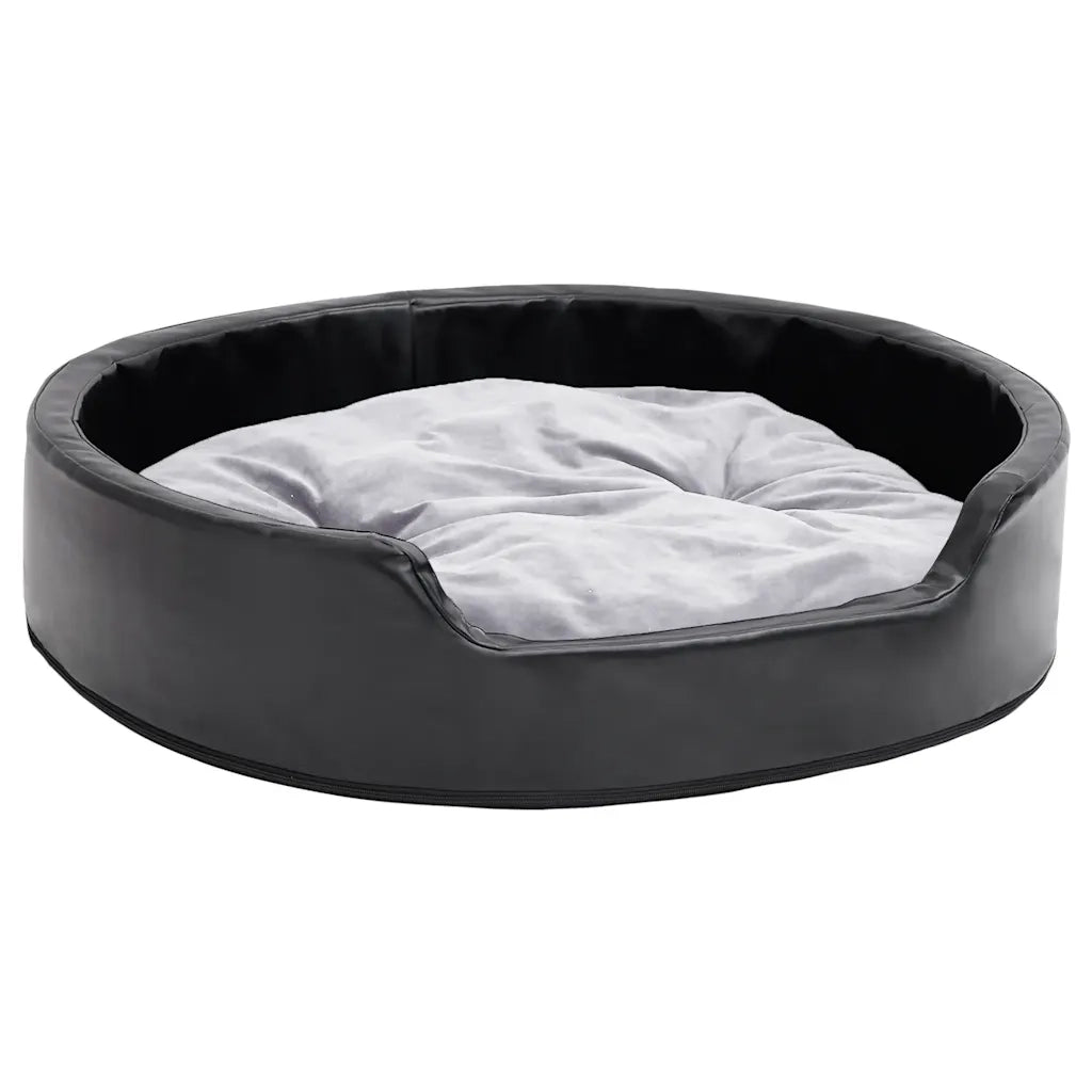 Lettino per Cani Nero e Grigio 79x70x19 cm Peluche e Similpelle CFW2935690
