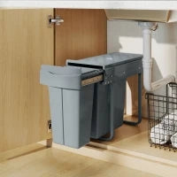 Cestino sotto lavello con 2 contenitori per riciclaggio estraibili da 20L+10L Grigio