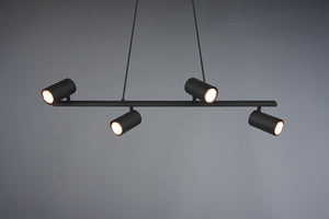 Lampada a Sospensione da Interno Attacco GU10 in Metallo Nero Opaco