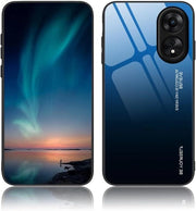 Casco Schokbestendig per Smartphone in Silicone TPU, Colorazione Blu, Vetro 9H Anti-Scorrevole