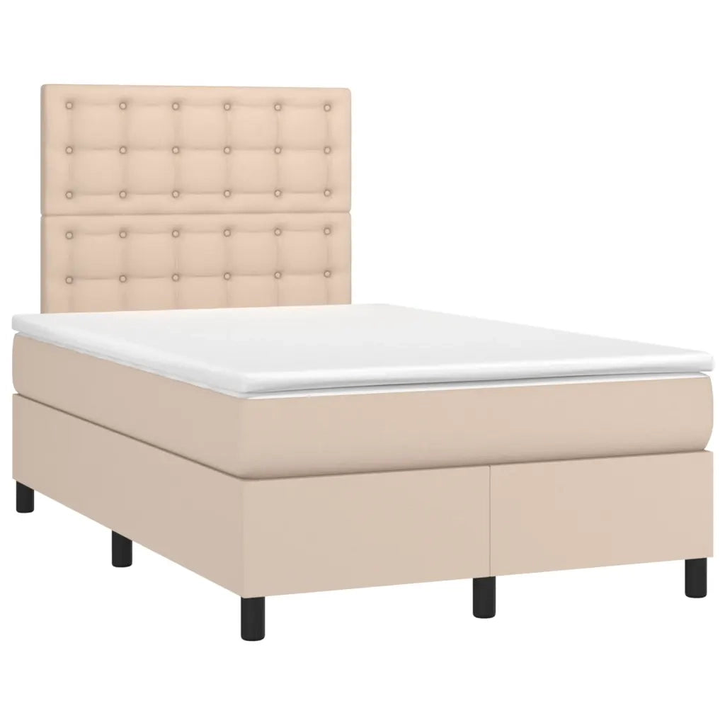Giroletto Molle Materasso e LED Cappuccino 120x190cm Similpellecod mxl 115853