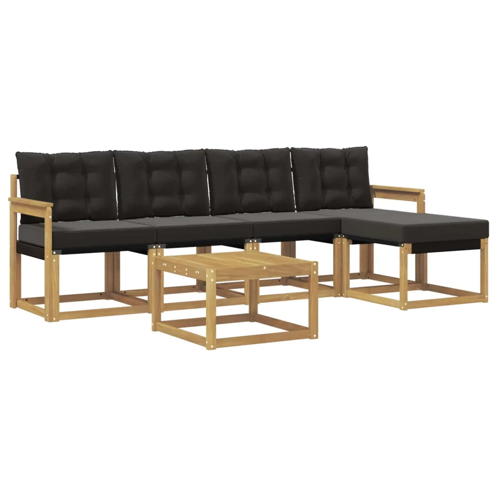 Set di divani da esterno 6 pz Bianco e Nero 3389398
