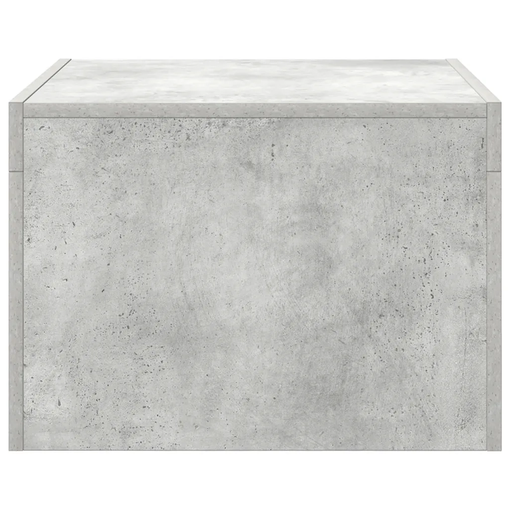 Tavolino da Salotto-Tavolino da soggiorno-Tavolo Grigio Cemento 50x50x35 cm in Truciolato