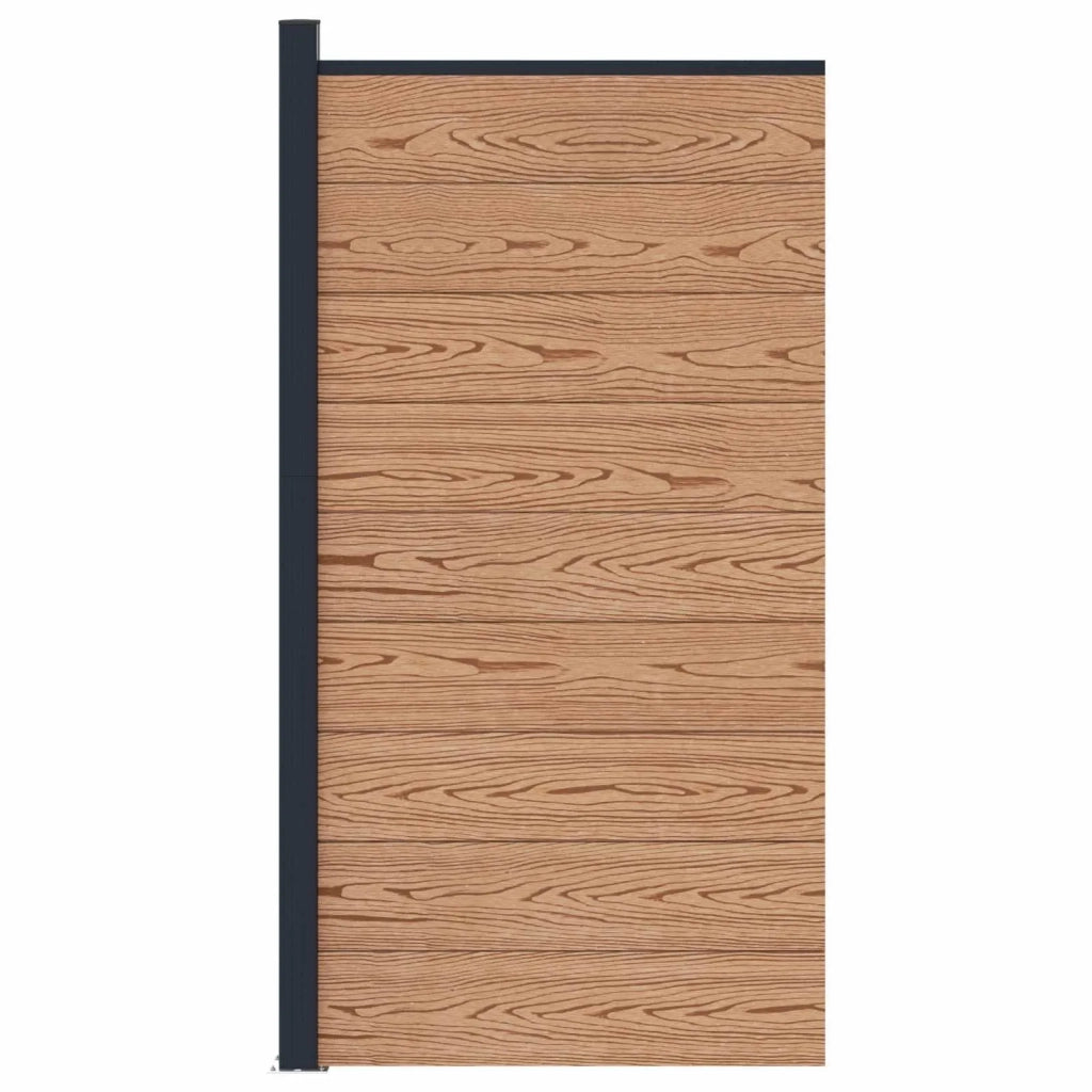 Pannello di recinzione | Recinzione da Giardino WPC e Alluminio Marrone