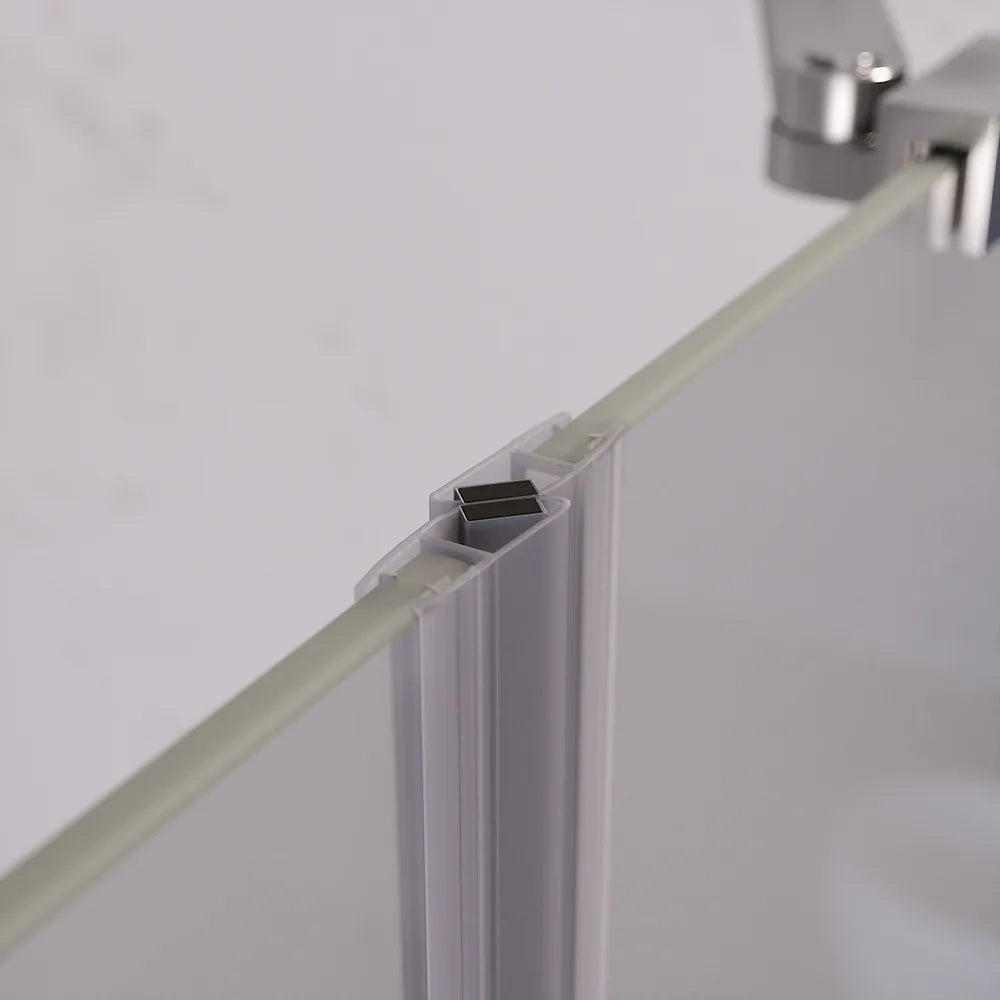 Porta doccia 136-140cm apertura a battente con profili cromati e vetro da 6mm opaco h195 | Elba