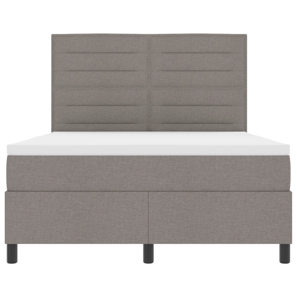 Letto con Reticolo e Materasso & LED Taupe 140x190 cm Tessuto