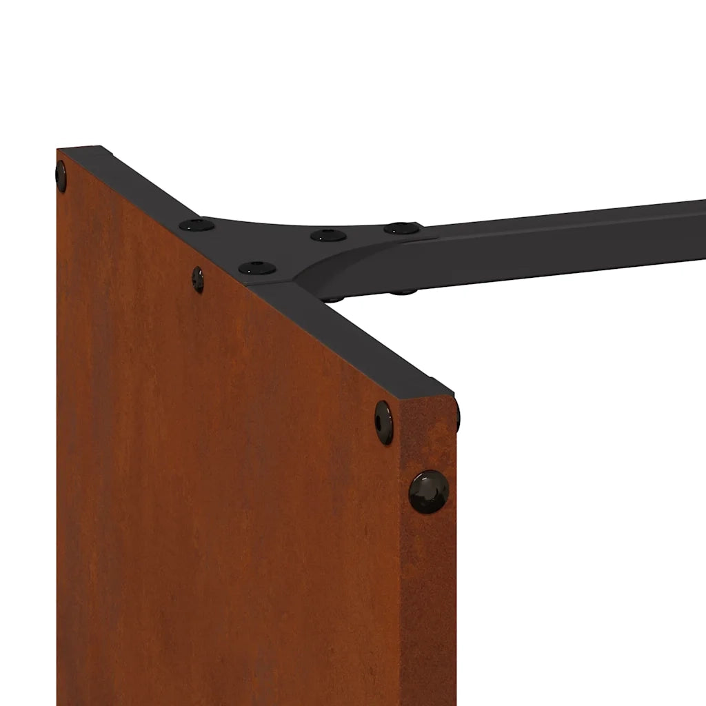 Rastrelliera per Legna da Ardere 40x30x80 cm in Acciaio Corten