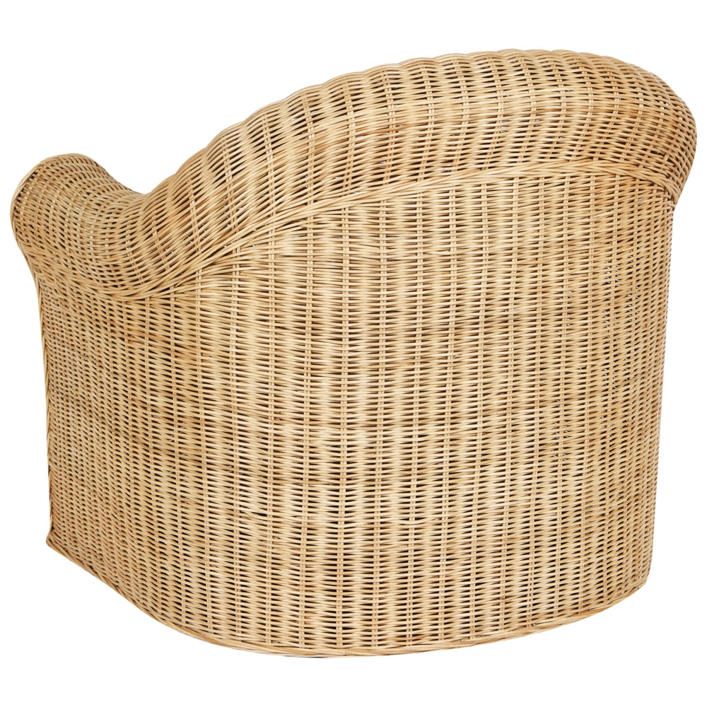 Poltrona da giardino in rattan naturale con Cuscino in tessuto di cotone a media resistenza per esterni