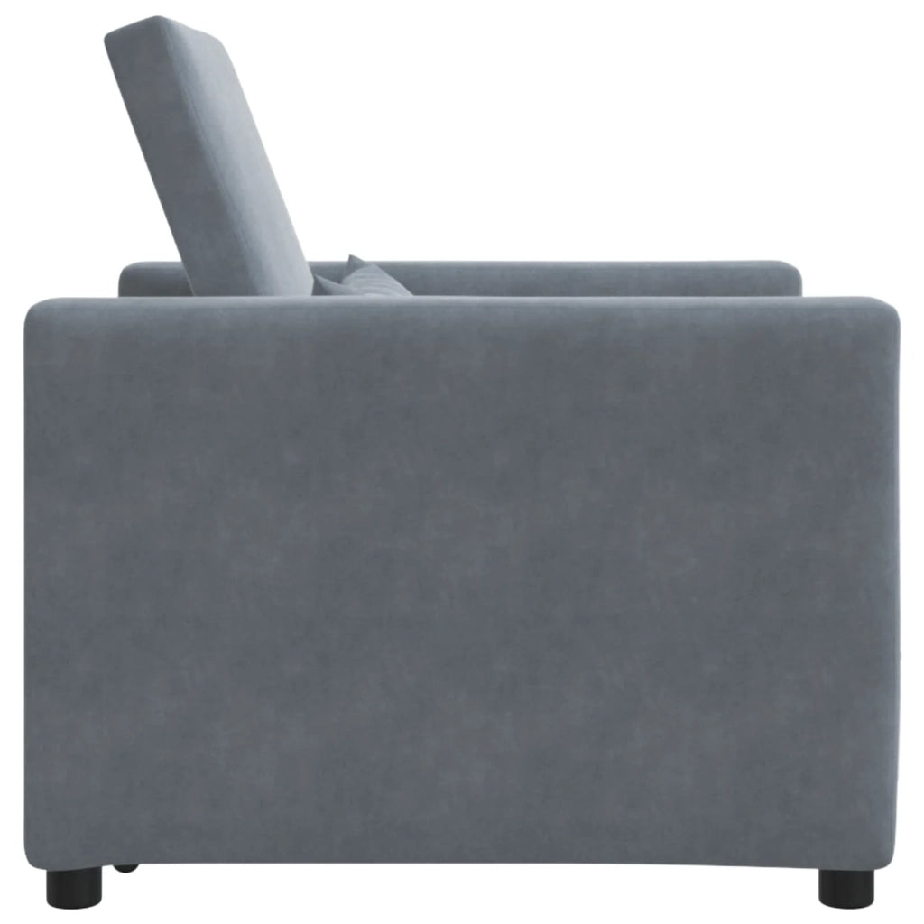 Divano letto estraibile singolo con ruote Grigio scuro Velluto 42002698
