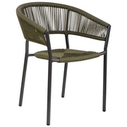 Sedia in rattan sintetico verde 56x61x78