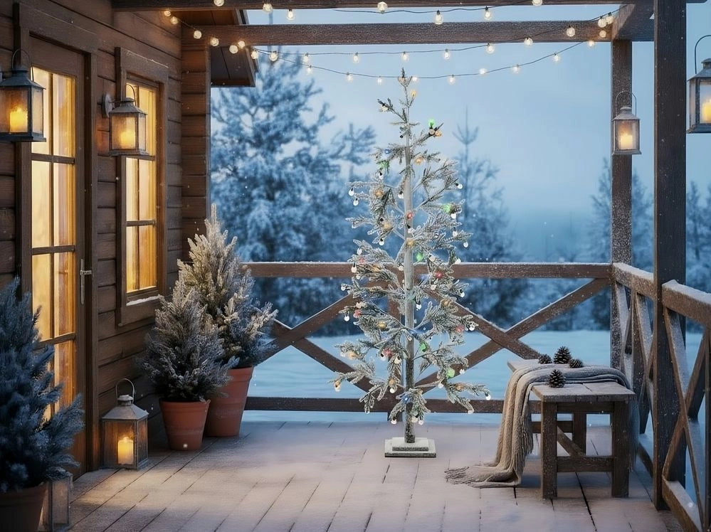 Albero di Natale Verde PE 180 cm Artificiale Luci LED innevato Moderno Scandinavo Outdoor & Indoor