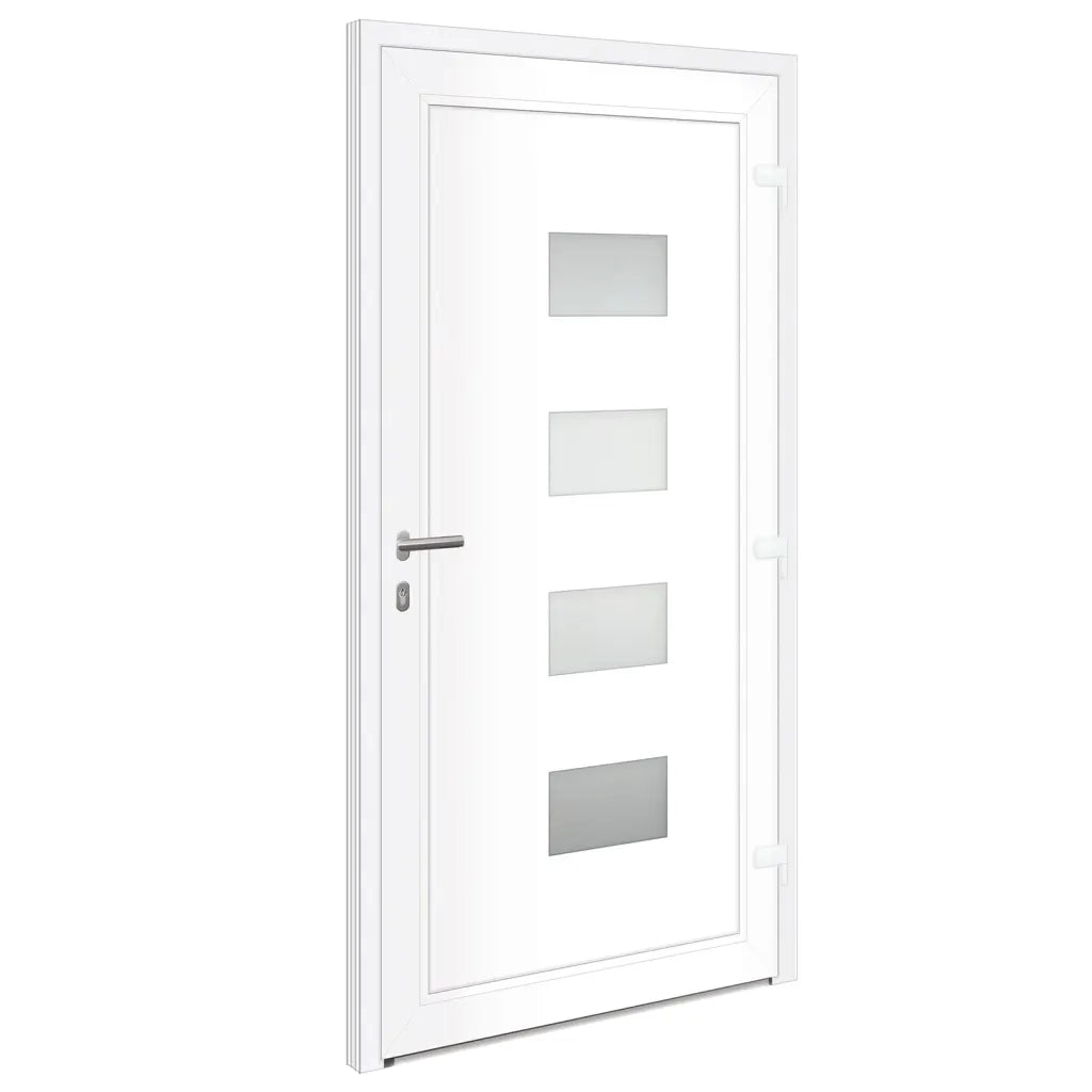 Porta Ingresso Bianca 100x200 cm in Alluminio e PVC 3157062