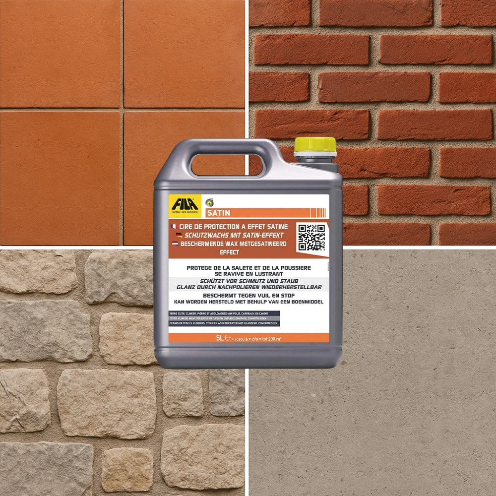 Satin cera protettiva satinata per pavimenti in pietra e cotto 5 litri
