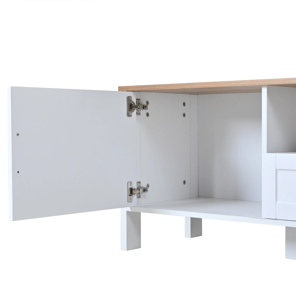 Mobile TV Soggiorno Set ¨C MINIMAL ¨C Bianco, Legno, 180x40x50 cm