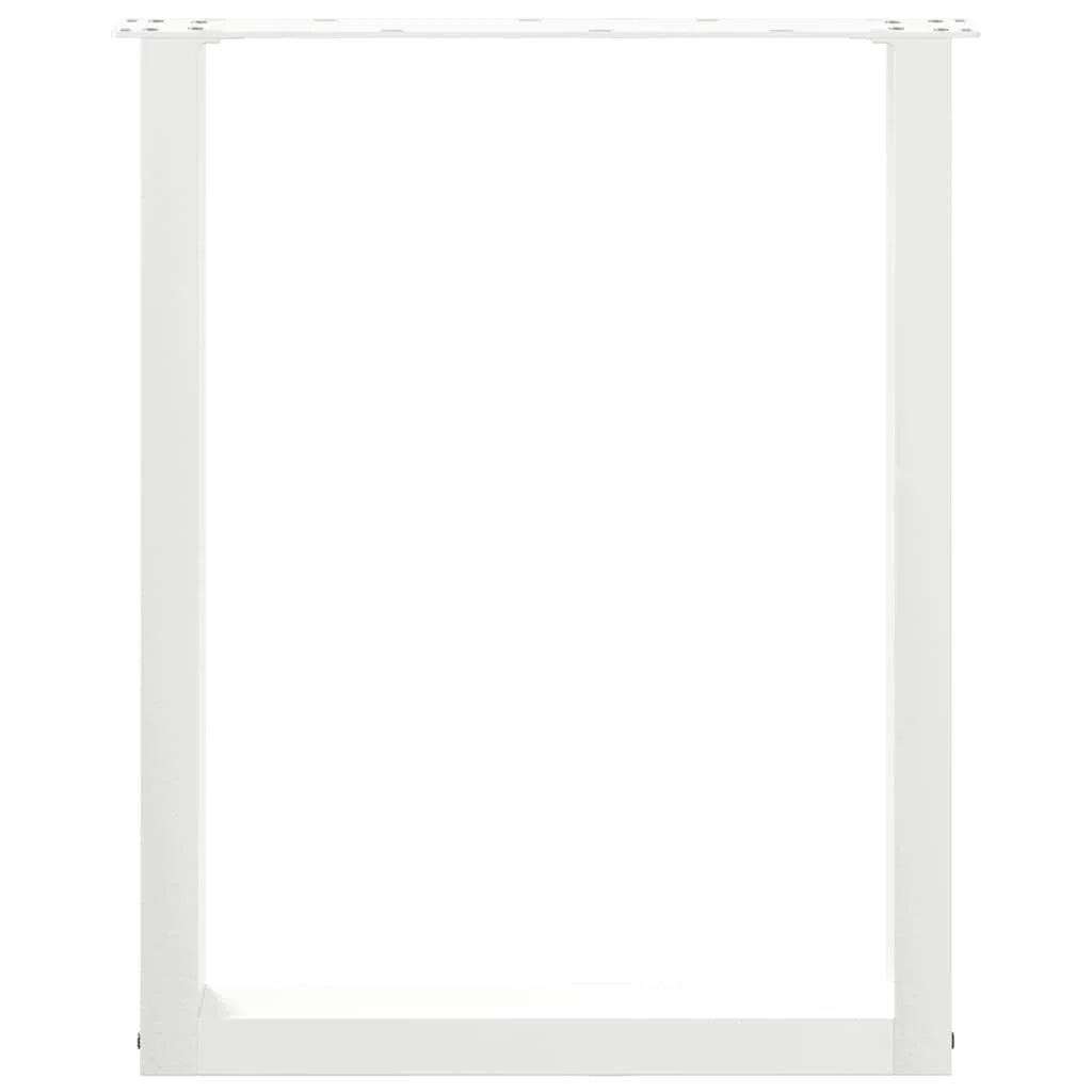 Set di 2 gambe per tavolo da pranzo a forma di U 60 x 73 cm con piedini regolabili design moderno acciaio bianco 02_0057421