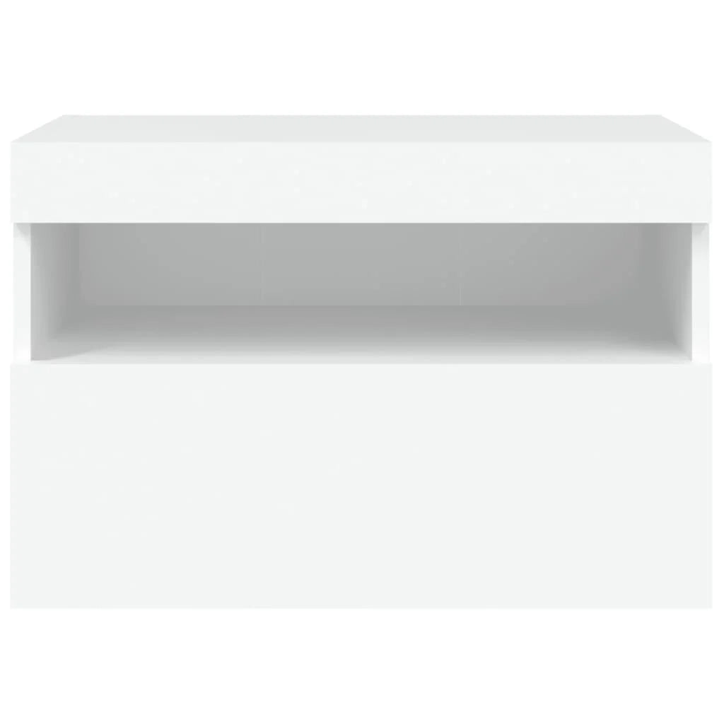 Mobile TV multimediale scaffale TV credenza mobile TV sala da pranzo soggiorno camera da letto montaggio a parete con luci LED 60 x 30 x 40 cm bianco 02_0027898
