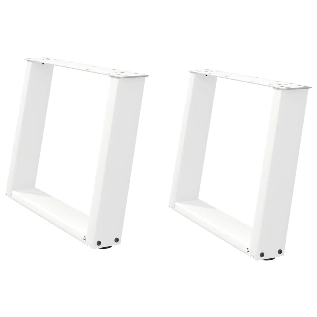 Set di 2 gambe regolabili per tavolino da caffè a forma di U 60 x 43 cm design moderno acciaio bianco 02_0057053