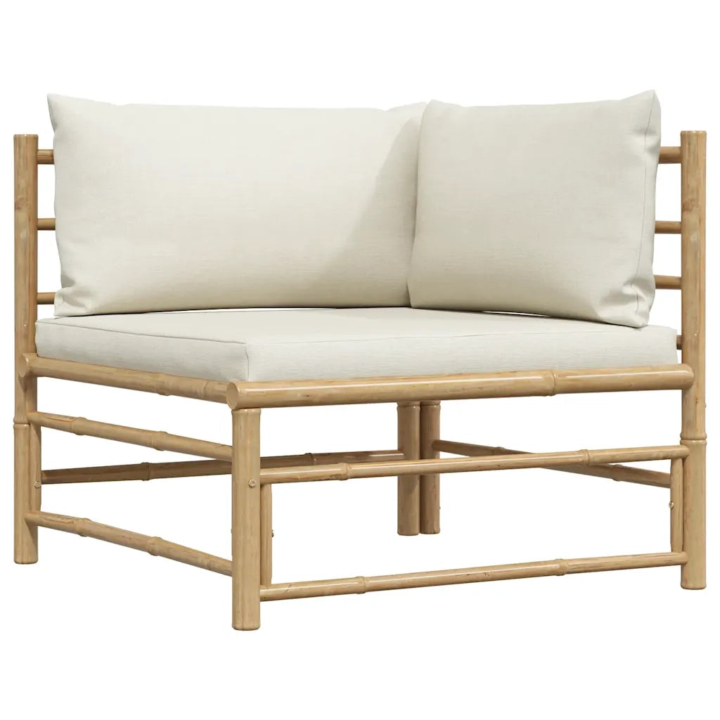 Set Divani da Giardino 2 pz con Cuscini Bianco Crema in BambÃ¹ cod mxl 76504
