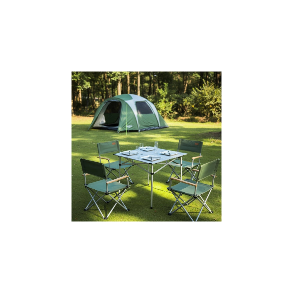 Set di 2 tavolini da campeggio con doghe - O'Camp - Custodia da trasporto inclusa - 70 x 70 x 70 cm