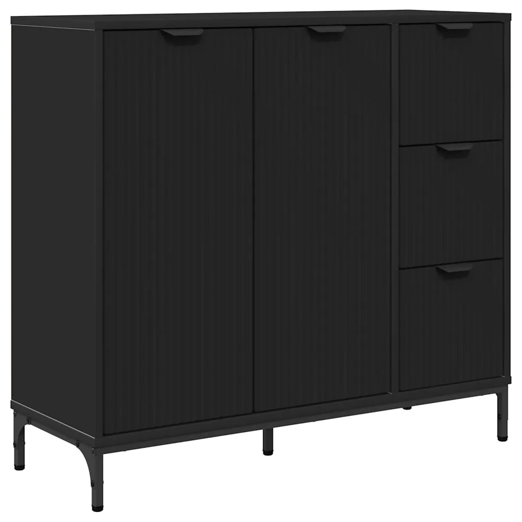 Credenza con cassetto Nero 89,5 x 33 x 82 cm Legno multistrato 883455