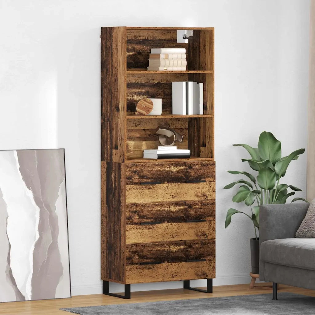 Credenza con cassetto 2 pcs Legno vecchio Legno multistrato