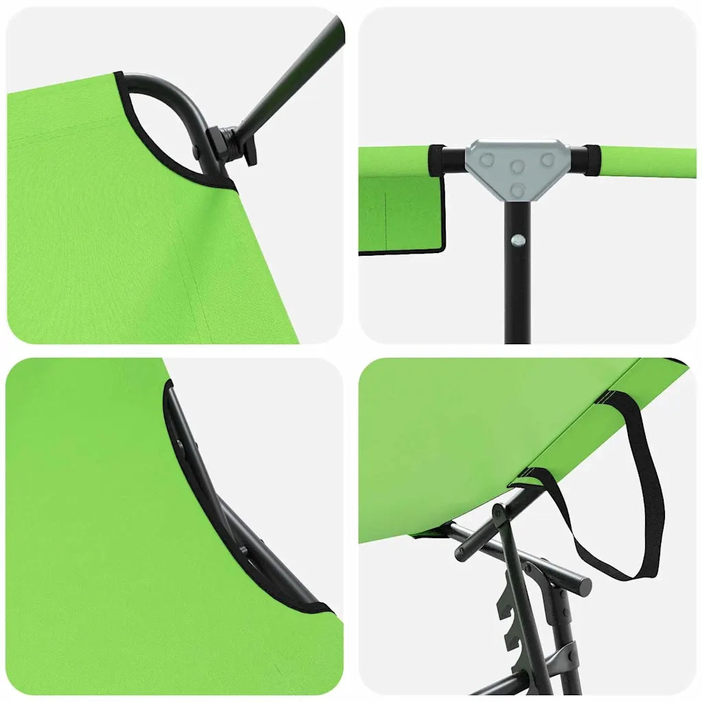Lettino Prendisole | Sdraio da giardino | Lettino da sole pieghevole 2 pz Verde 190 x 57 x 81 cm
