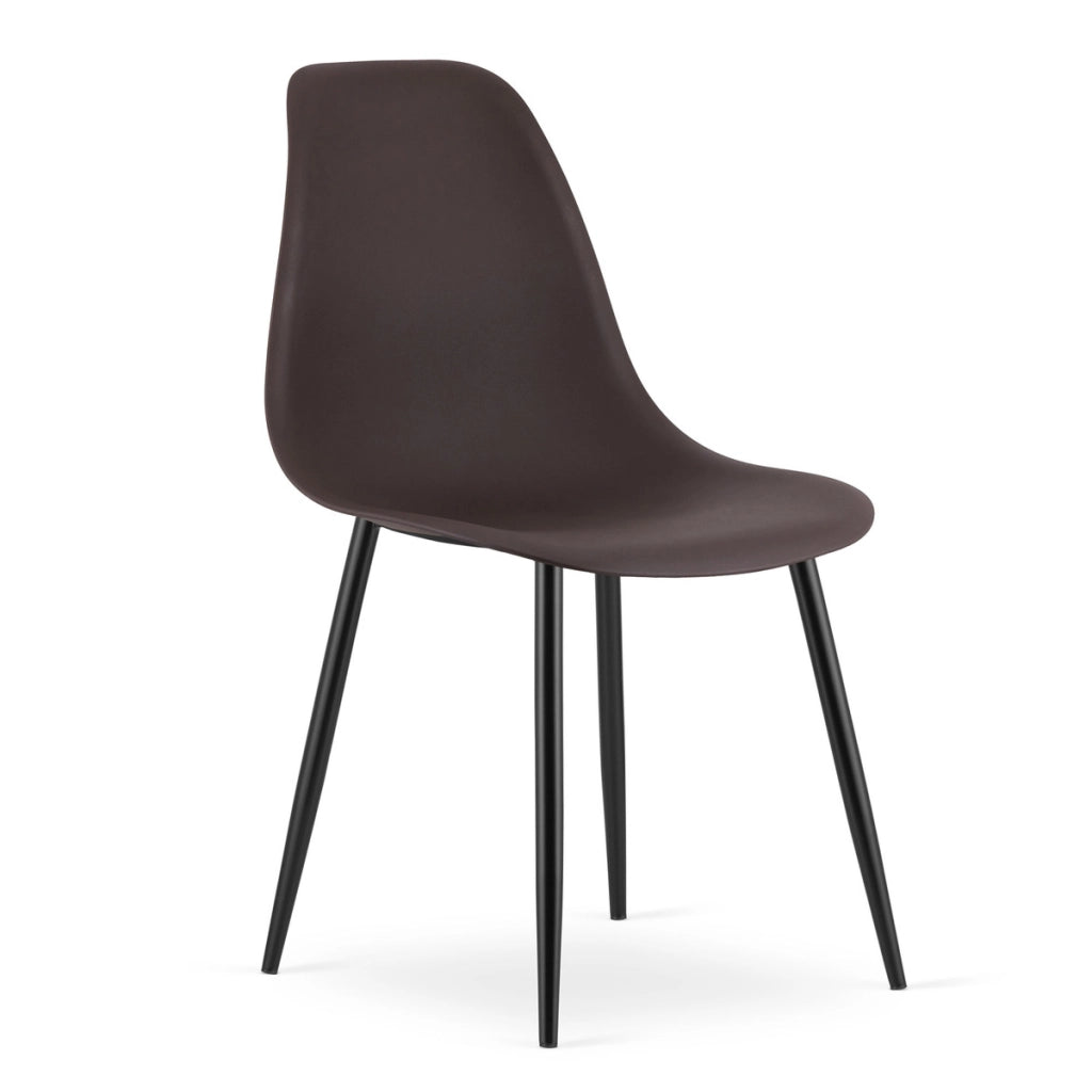 Set di 2 sedie moderne Wat color caffè e gambe nere