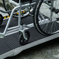 Rampa per Sedia a Rotelle Pieghevole e Antiscivolo 152x73 cm Capacità 272 kg in Alluminio