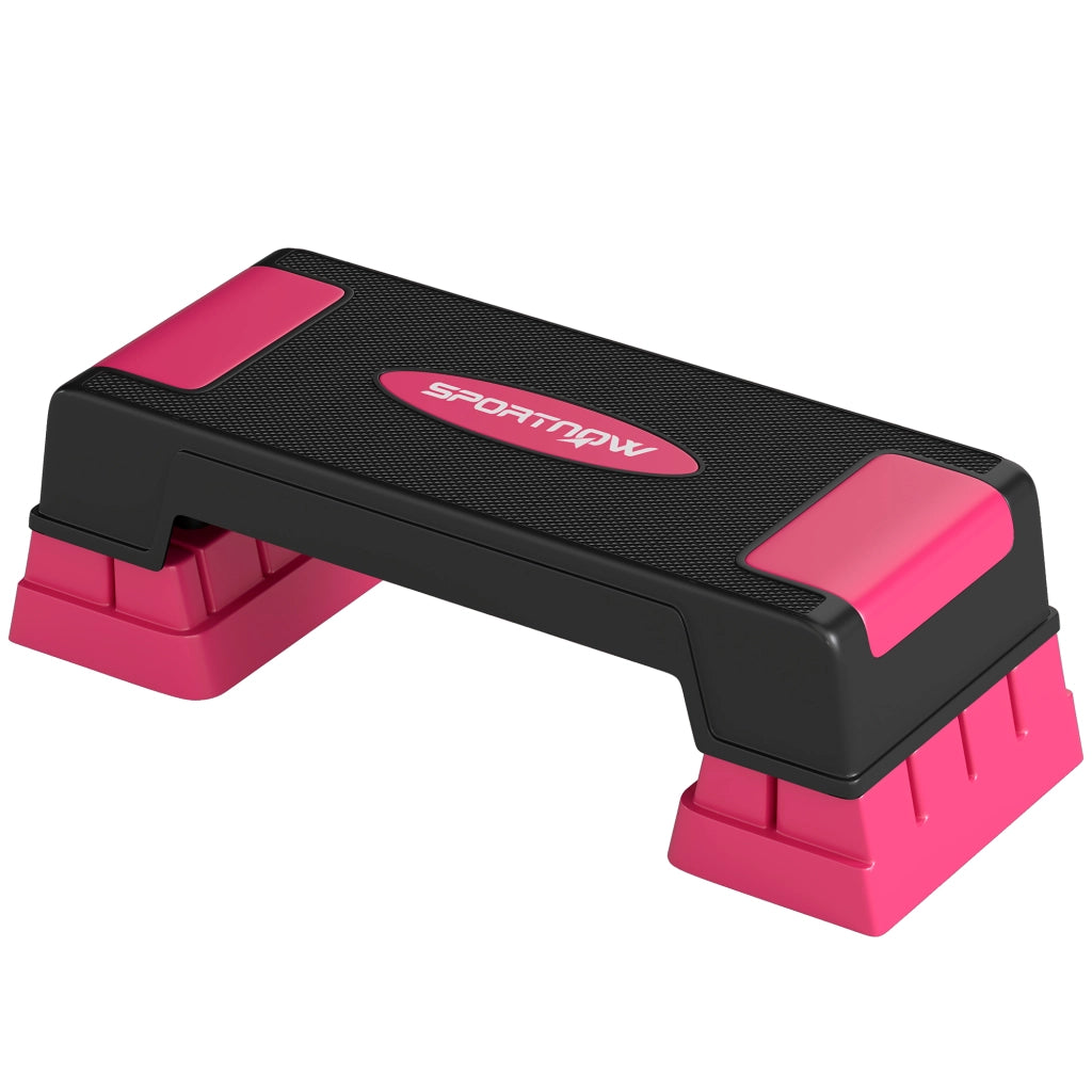 Step Aerobico Regolabile ¨C Xylo ¨C 3 Livelli Altezza 12/17,5/22,5 cm Antiscivolo Nero Rosa