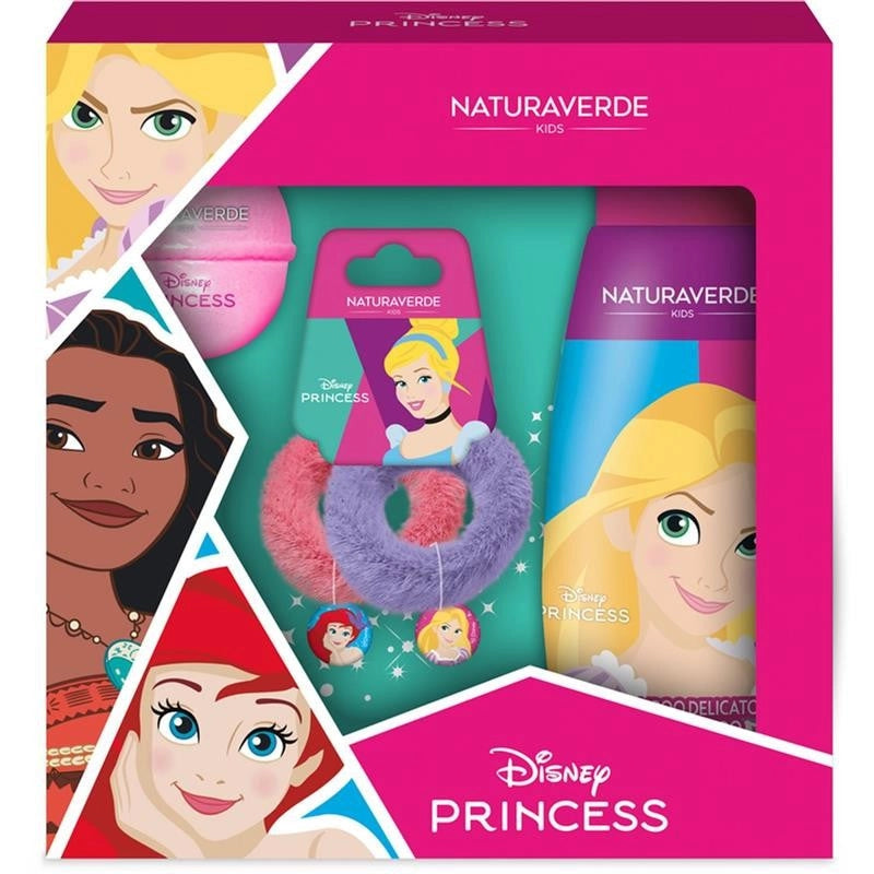 PRINCESS COFANETTO REGALO SHAMPOO DELICATO 300 ML + BOMBA BAGNO 100 GRAMMI + SET 2 ELASTICI CAPELLI