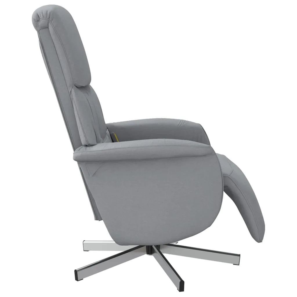 Divano Sedia-Poltrona Reclinante Massaggio Poggiapiedi Grigio Chiaro Tessuto 587884
