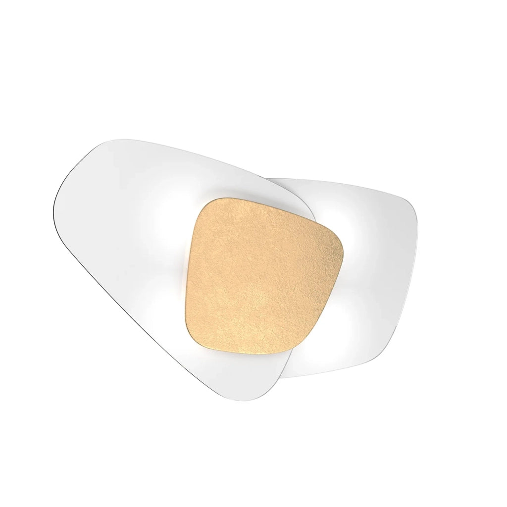 Plafoniera Contemporanea Strategy Metallo Foglia Oro 4 Luci E27