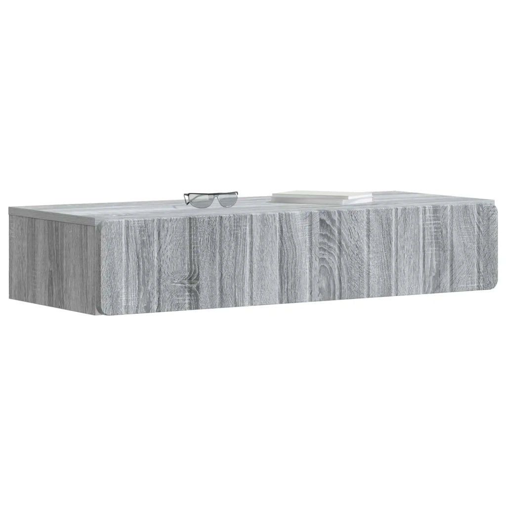 Tavolino da Parete Laterale Grigio Sonoma 87,5 x 34,5 x 17 cm 898331