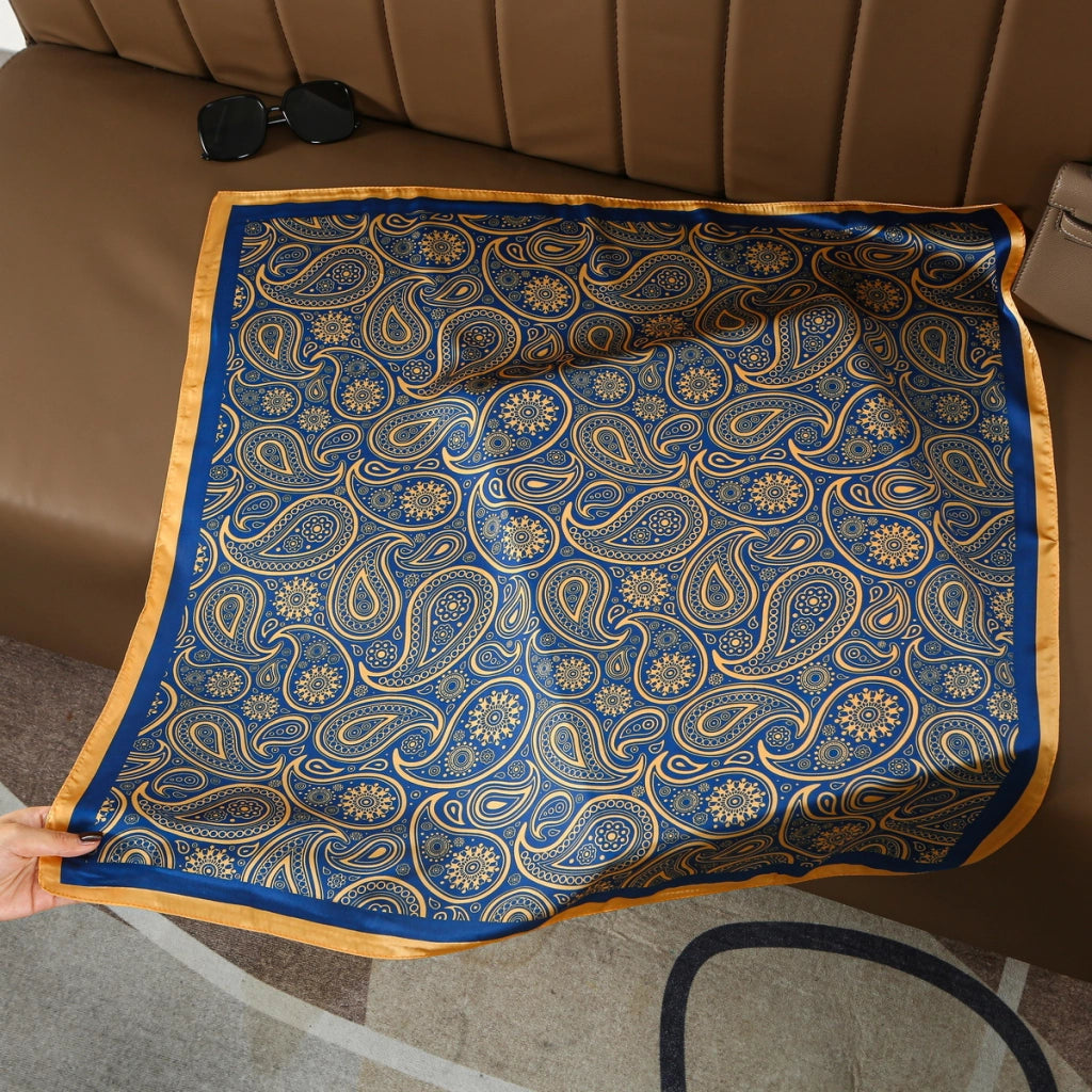 Sciarpa da donna in seta verde stampata, stile coreano, alla moda e versatile, sciarpa/fascia per il collo decorativa.