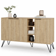 Madia Moderna Credenza con 3 Ante e Vani a Giorno 142x83 cm Zaffiro di Quercia