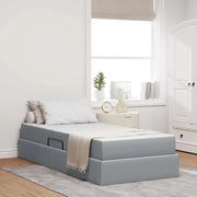 Letto con contenitore e materasso Grigio chiaro 100 x 200 cm