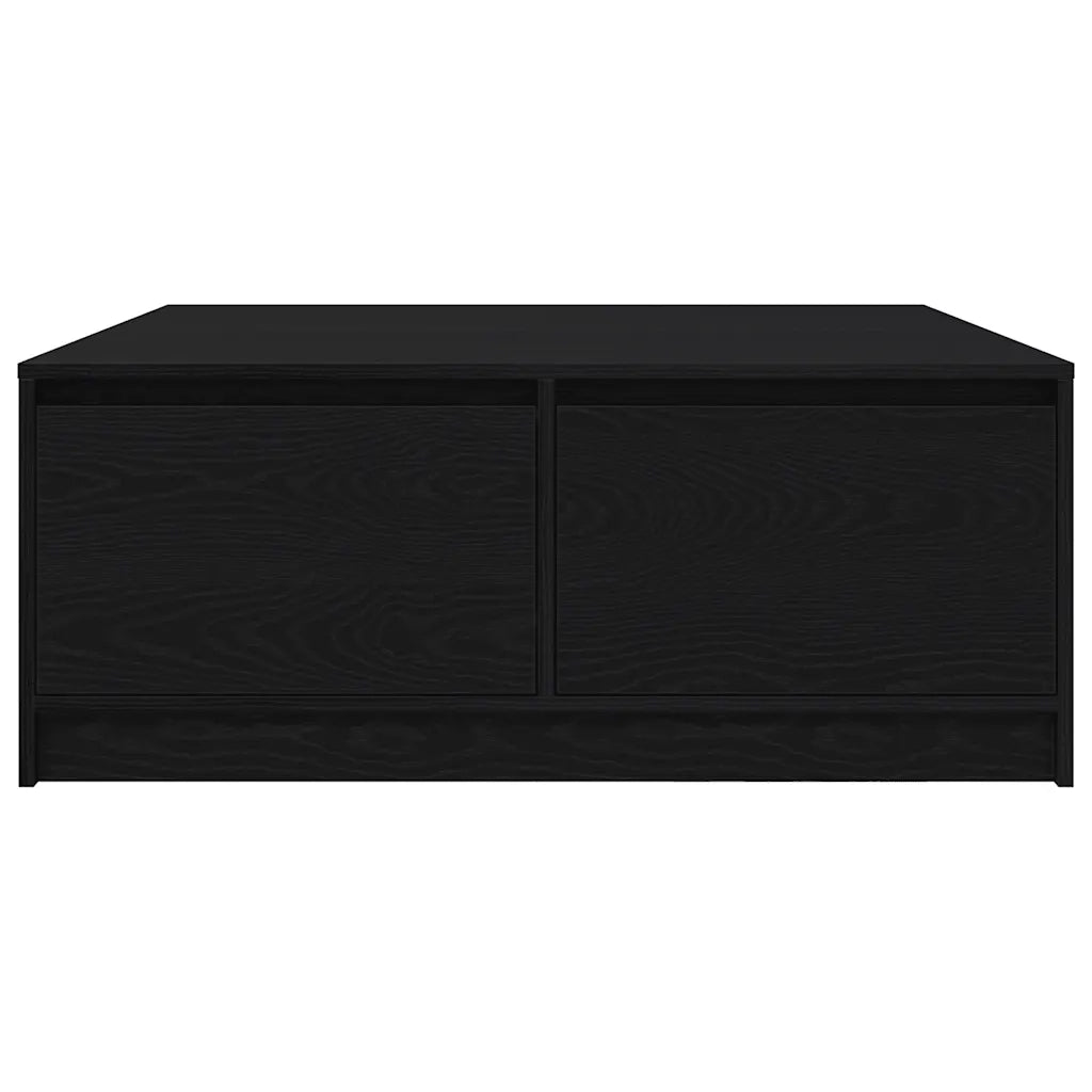 vidaXL Tavolino da Salotto con Cassetti Rovere Nero 100x100x40 cm