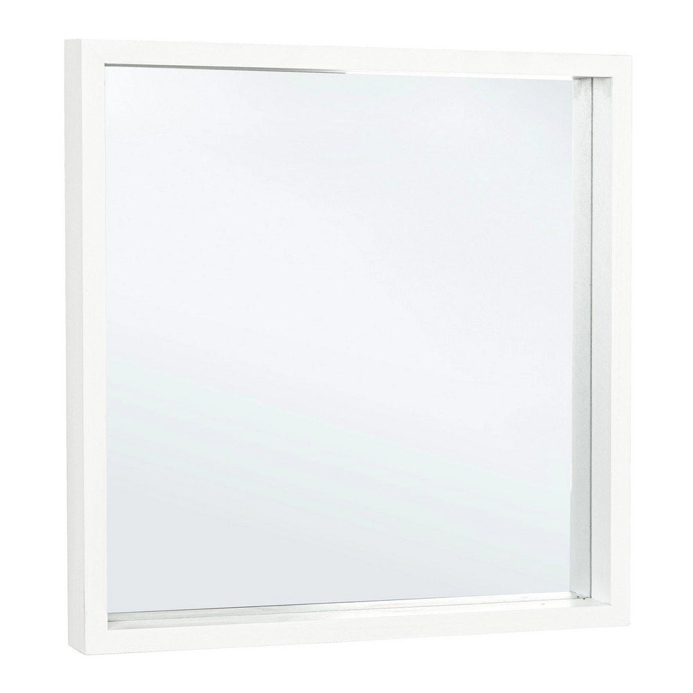 Specchio Legno Bianco Moderno da Interno 52x52 cm - YOUNG