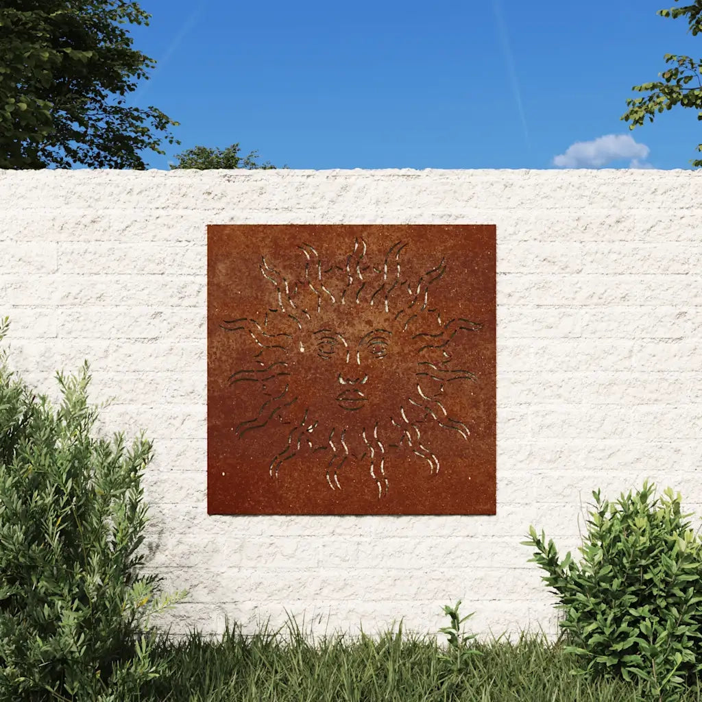 Decorazione Muro da Giardino 55x55 cm Sole in Acciaio Cortencod mxl 130667