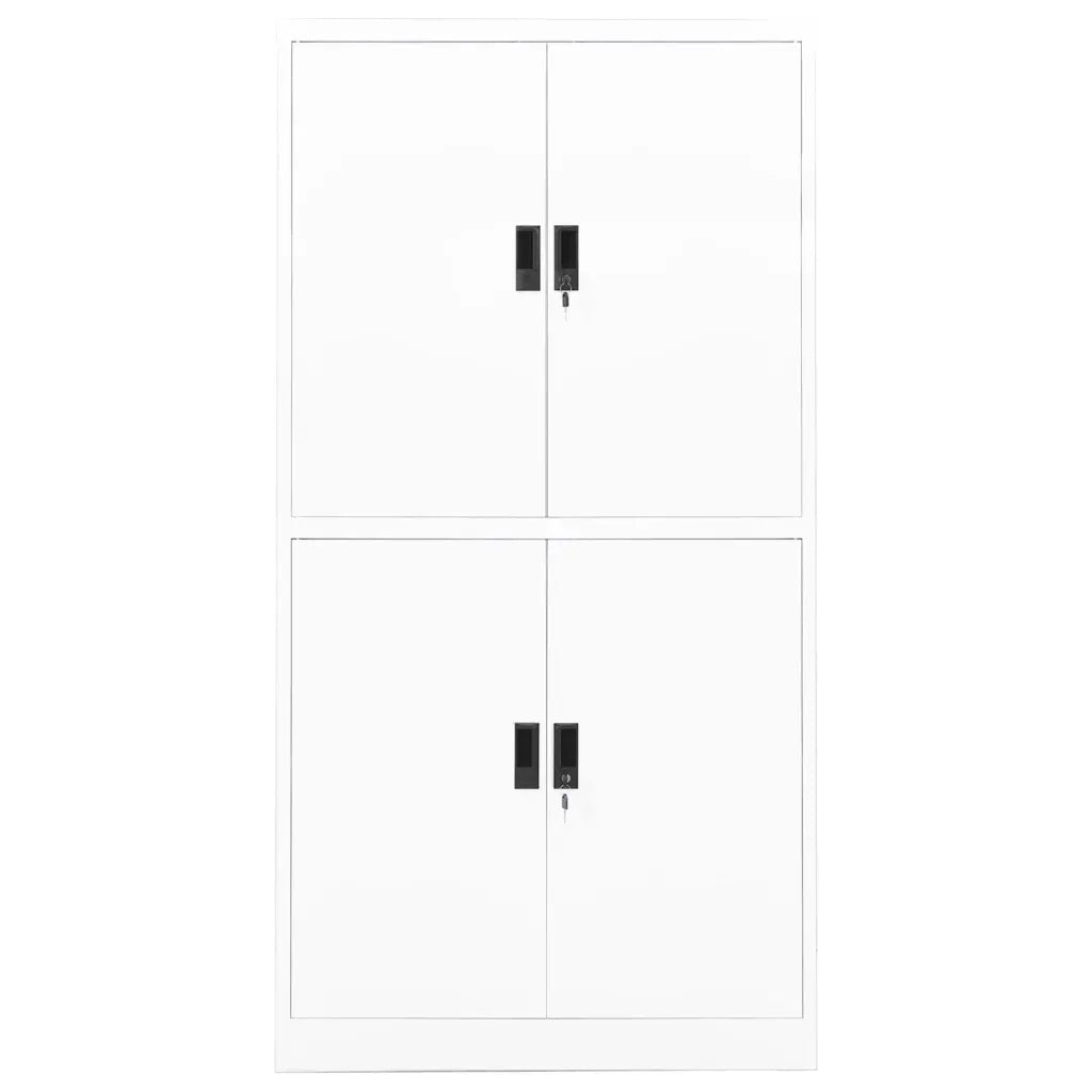 Armadio per Ufficio Bianco 90x40x180 cm in Acciaio