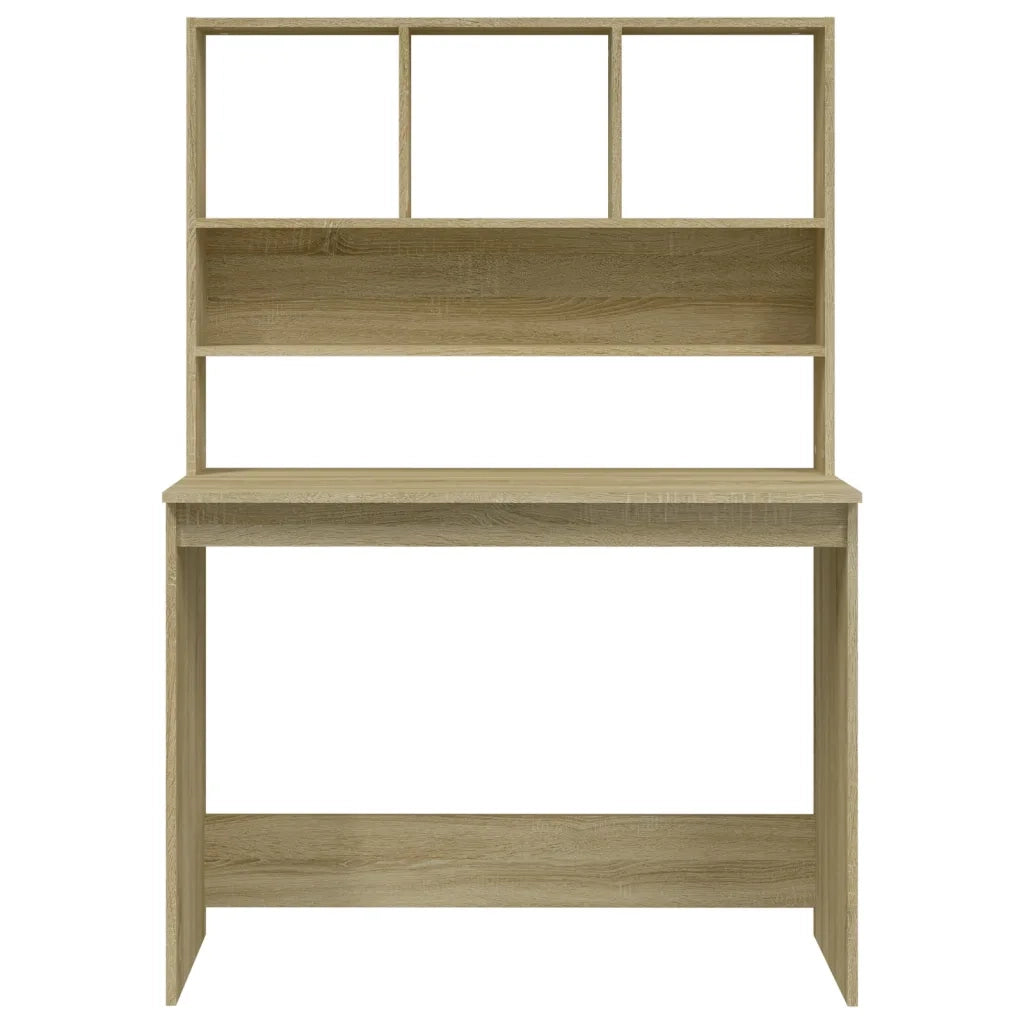 Scrivania-Scrivanie per ufficio e studio-Scrittoio Mensole Rovere Sonoma 102x45x148 cm Legno Multistrato