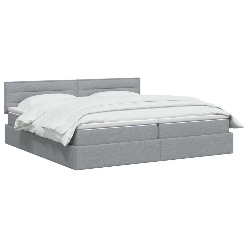 Letto con contenitore e materasso Grigio Chiaro 200 x 200 cm 3458580
