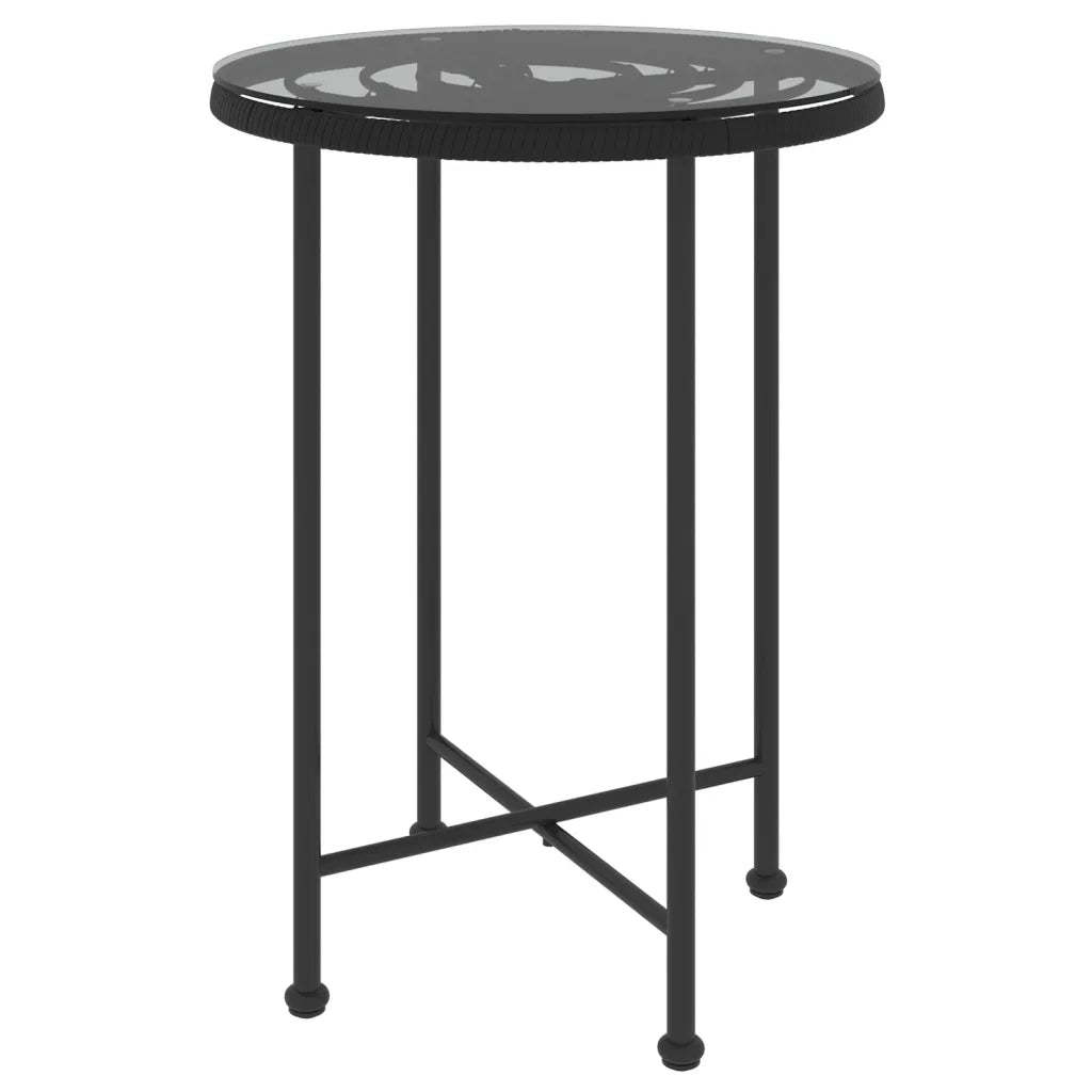 Set da Pranzo da Giardino 5 pz | Set Salotto da Giardino Nero in Polyrattan