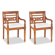 Set da Pranzo da Giardino 4 pz con Cuscini in Massello di Teak 43055