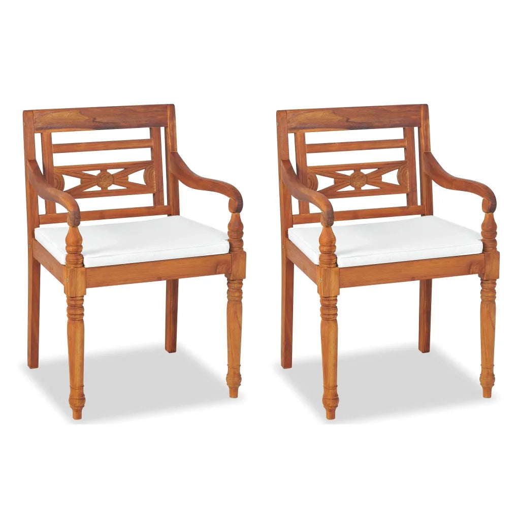 Set da Pranzo da Giardino 4 pz con Cuscini in Massello di Teak 43055